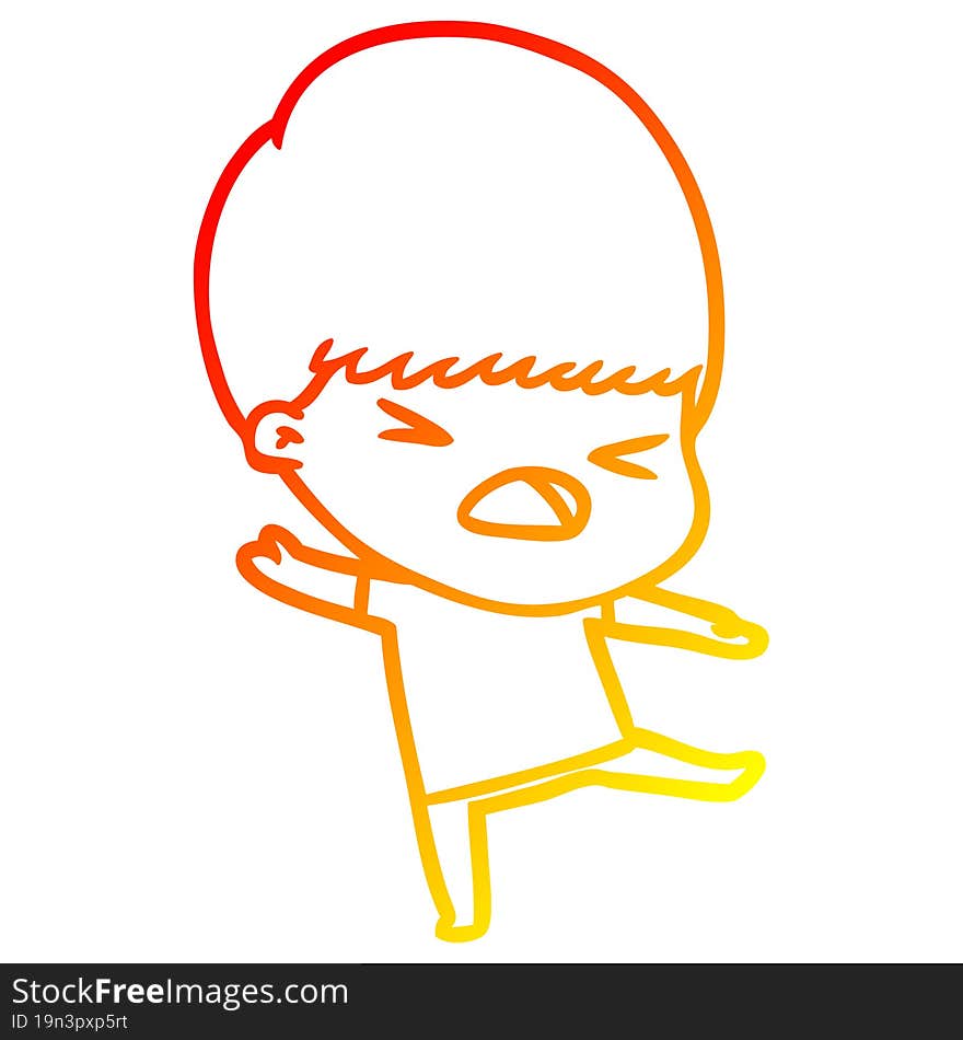 warm gradient line drawing cartoon stressed man