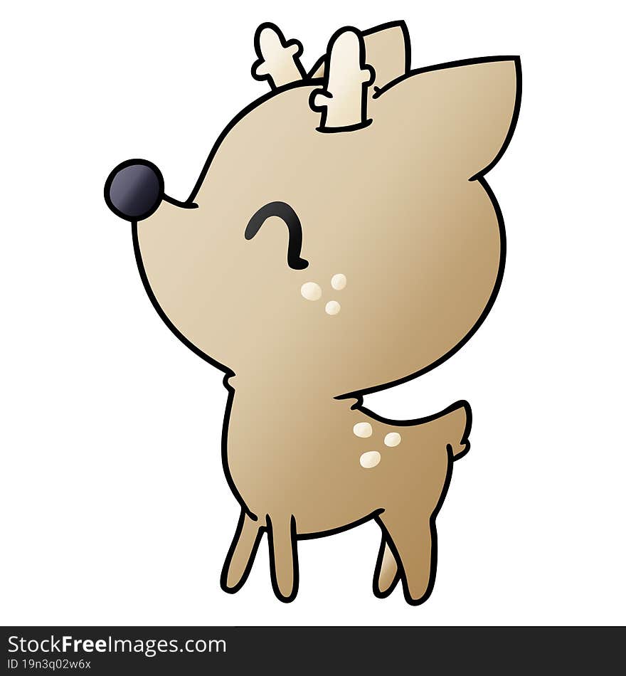 gradient cartoon illustration of  kawaii cute deer. gradient cartoon illustration of  kawaii cute deer