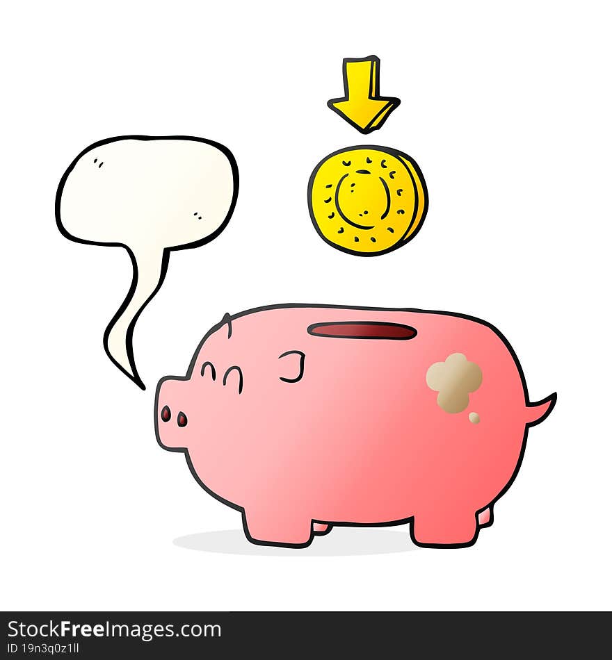 speech bubble cartoon piggy bank