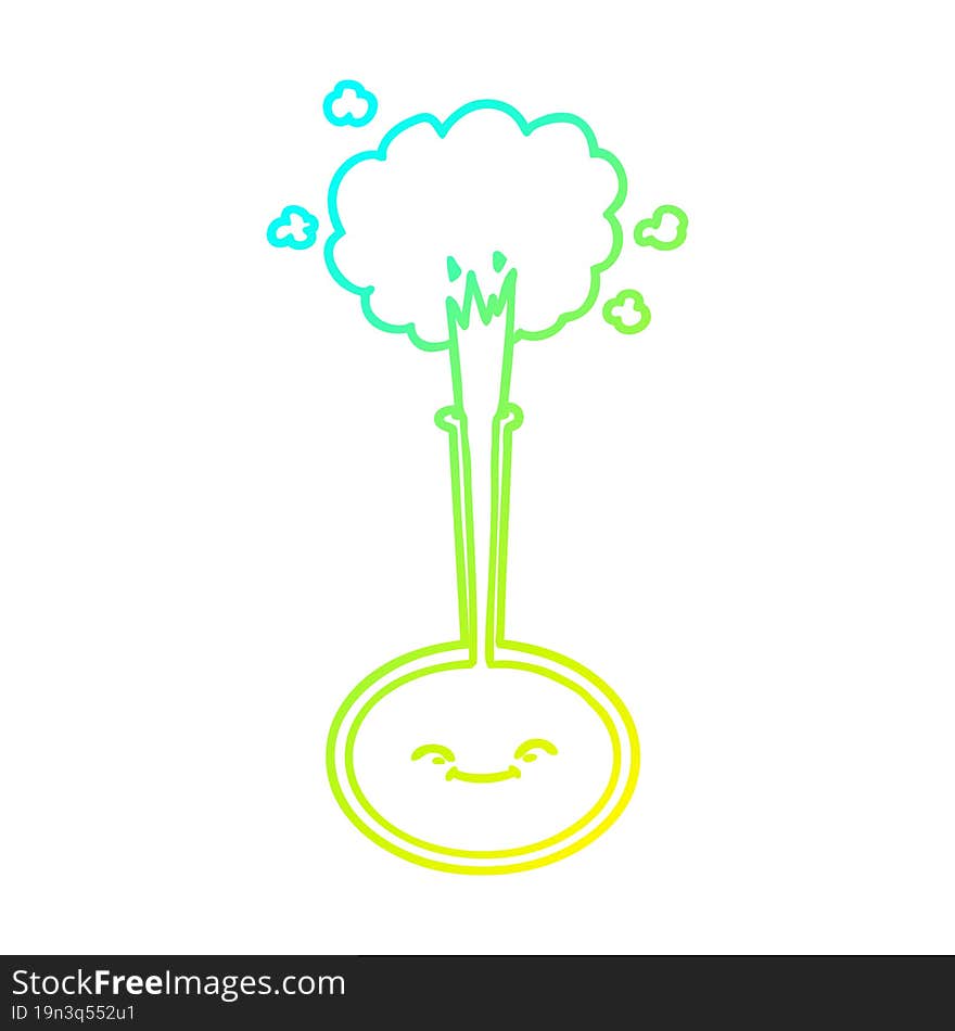 cold gradient line drawing of a cartoon chemical reaction