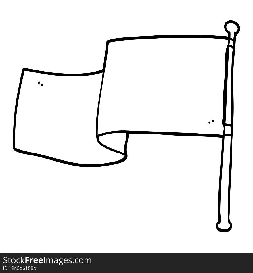 line drawing cartoon red flag