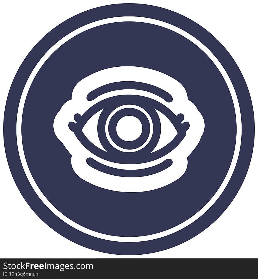 staring eye circular icon