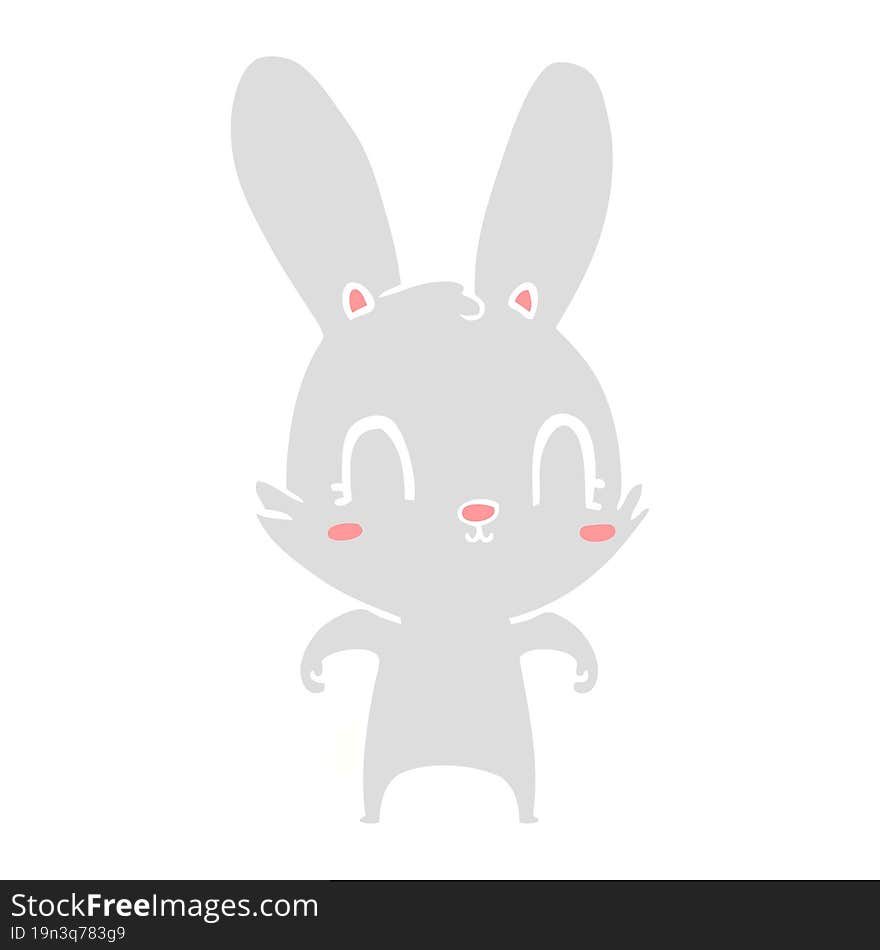 cute flat color style cartoon rabbit