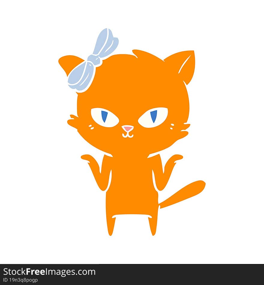 cute flat color style cartoon cat