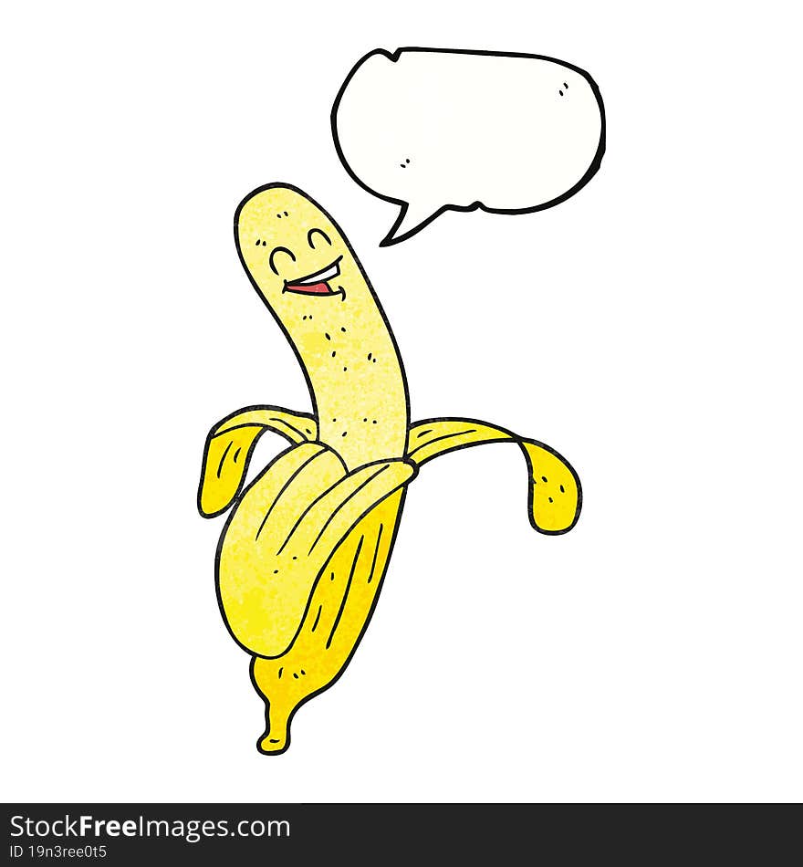 speech bubble textured cartoon banana