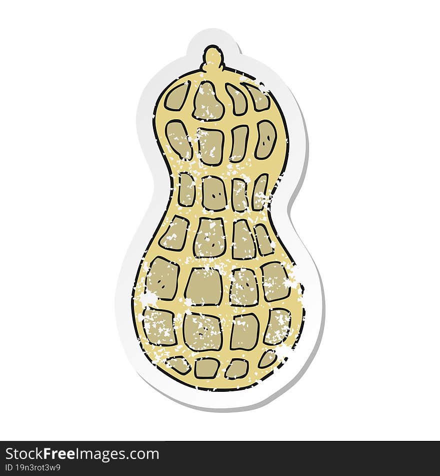 retro distressed sticker of a cartoon peanut