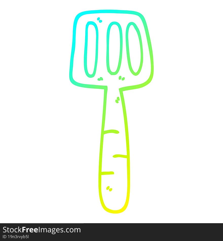 cold gradient line drawing cartoon food spatula