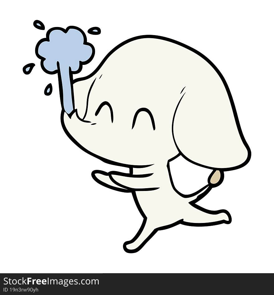 cute cartoon elephant spouting water. cute cartoon elephant spouting water