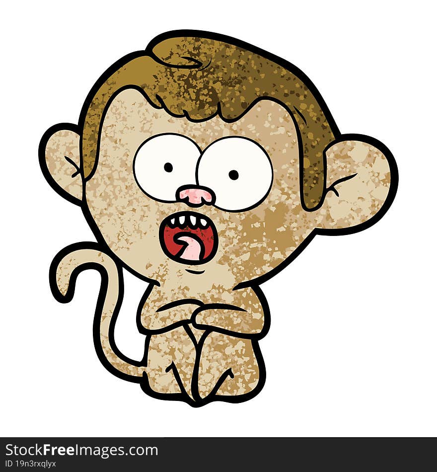 cartoon shocked monkey. cartoon shocked monkey