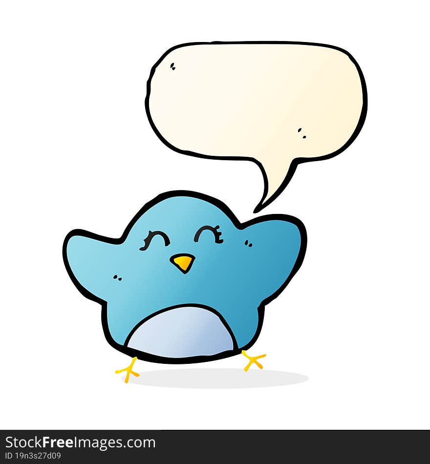 cartoon bird with speech bubble