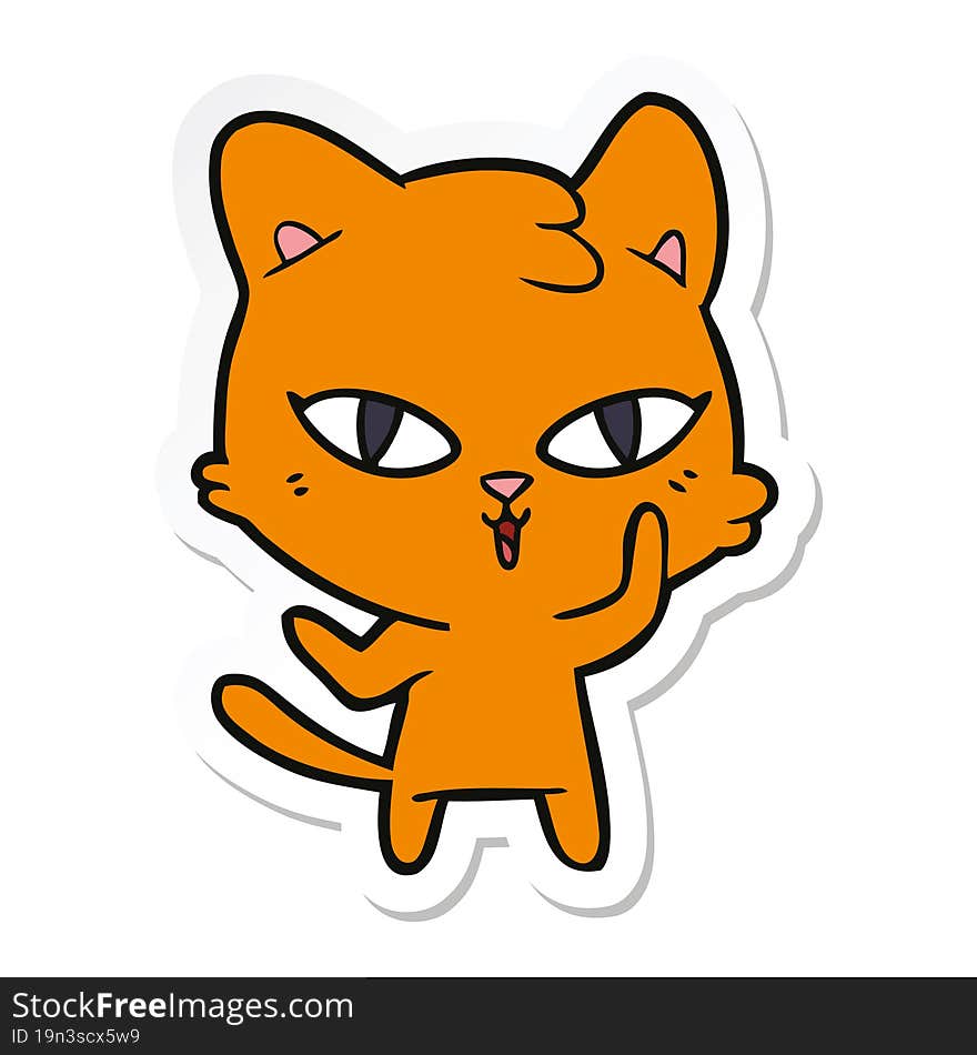 Sticker Of A Cartoon Cat