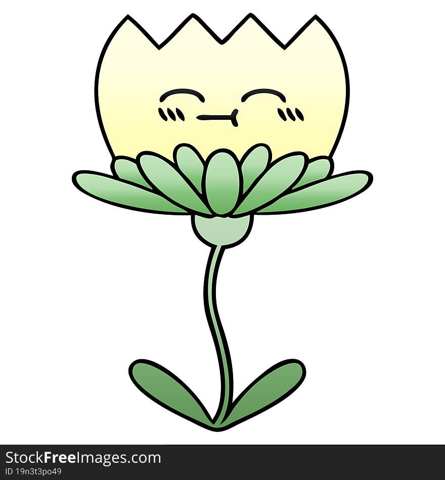 Gradient Shaded Cartoon Flower