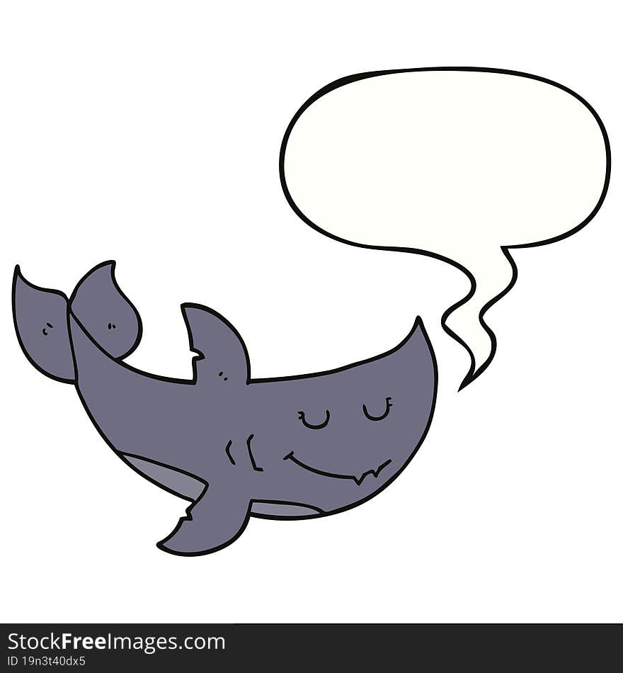 cartoon shark and speech bubble