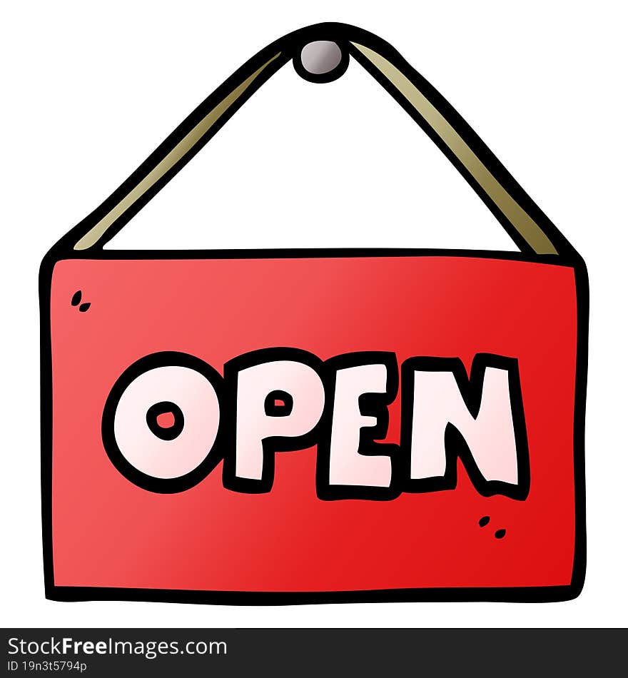 cartoon doodle open sign