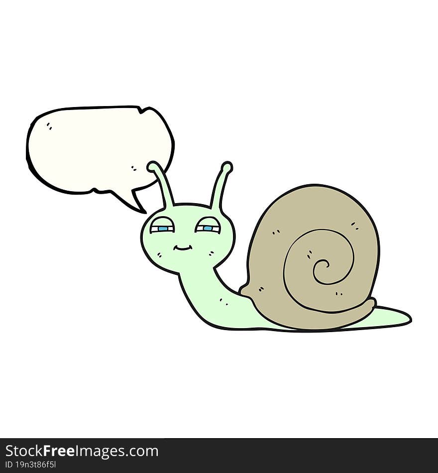 freehand drawn speech bubble cartoon cute snail