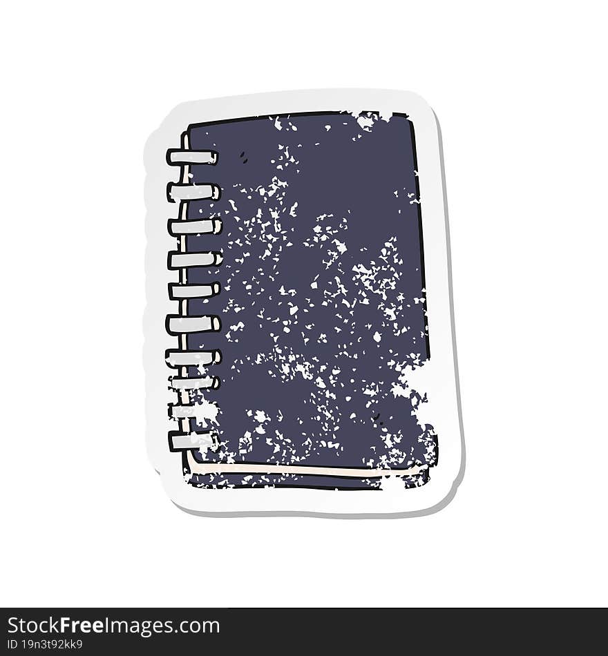 Retro Distressed Sticker Of A Cartoon Note Book