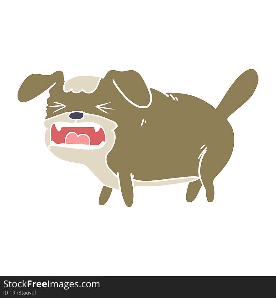 flat color style cartoon dog barking