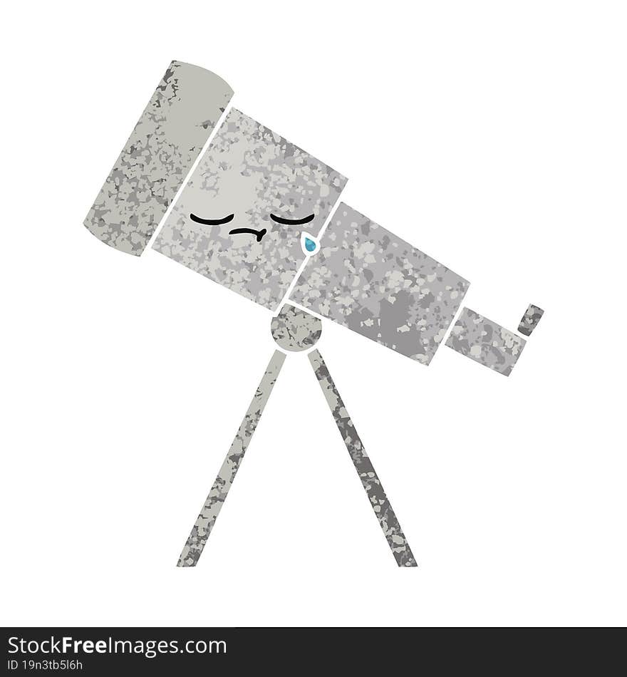 retro illustration style cartoon telescope