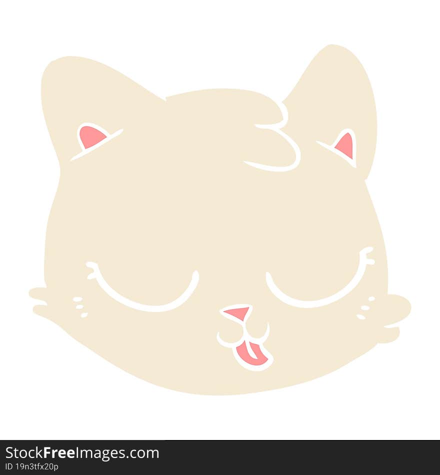 flat color style cartoon cat face