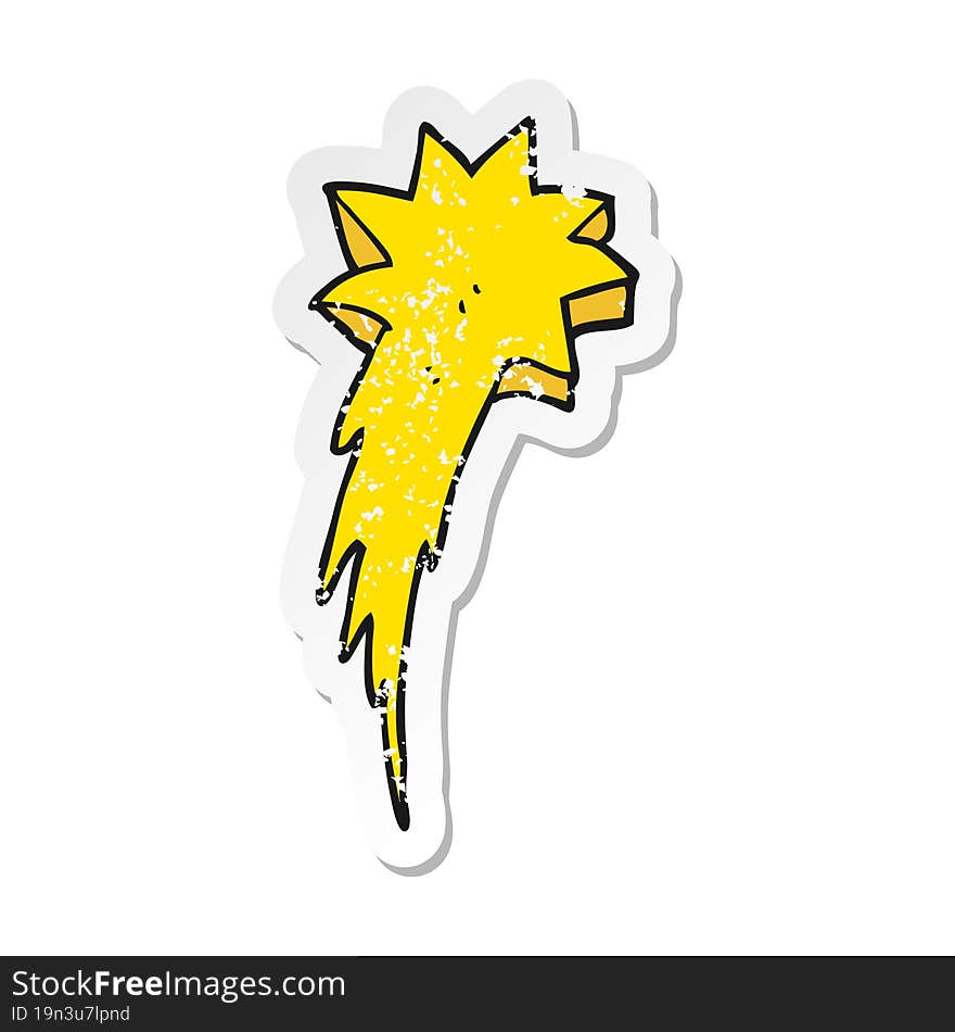 retro distressed sticker of a cartoon shooting star symbol