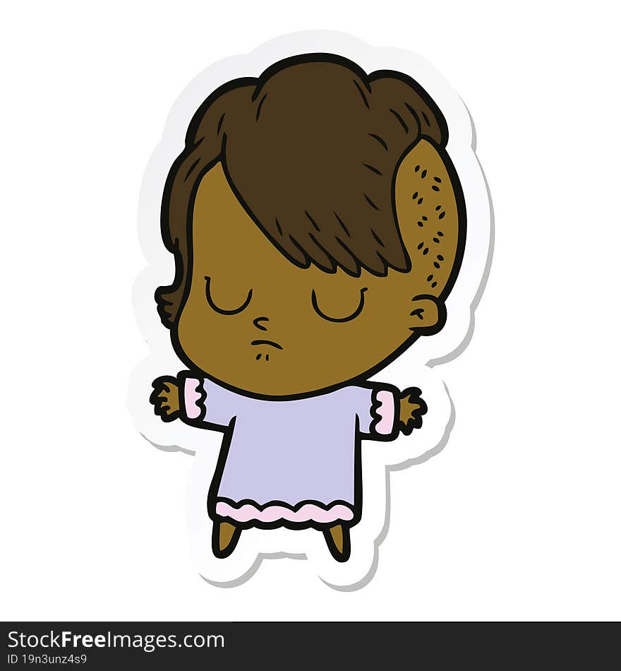 sticker of a cartoon woman