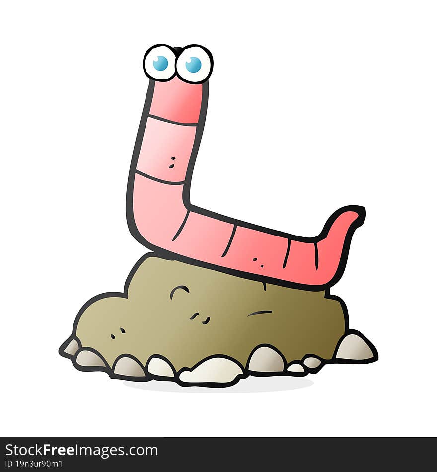 freehand drawn cartoon worm