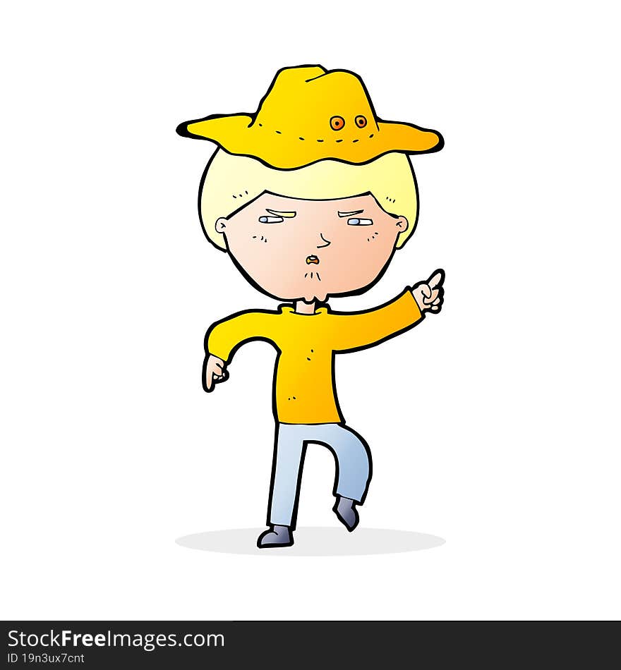 cartoon man in hat