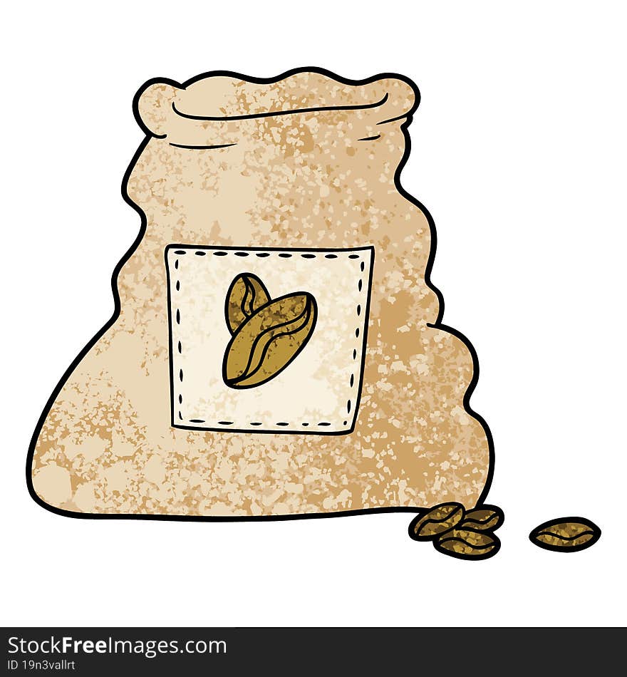 cartoon sack of coffee beans. cartoon sack of coffee beans