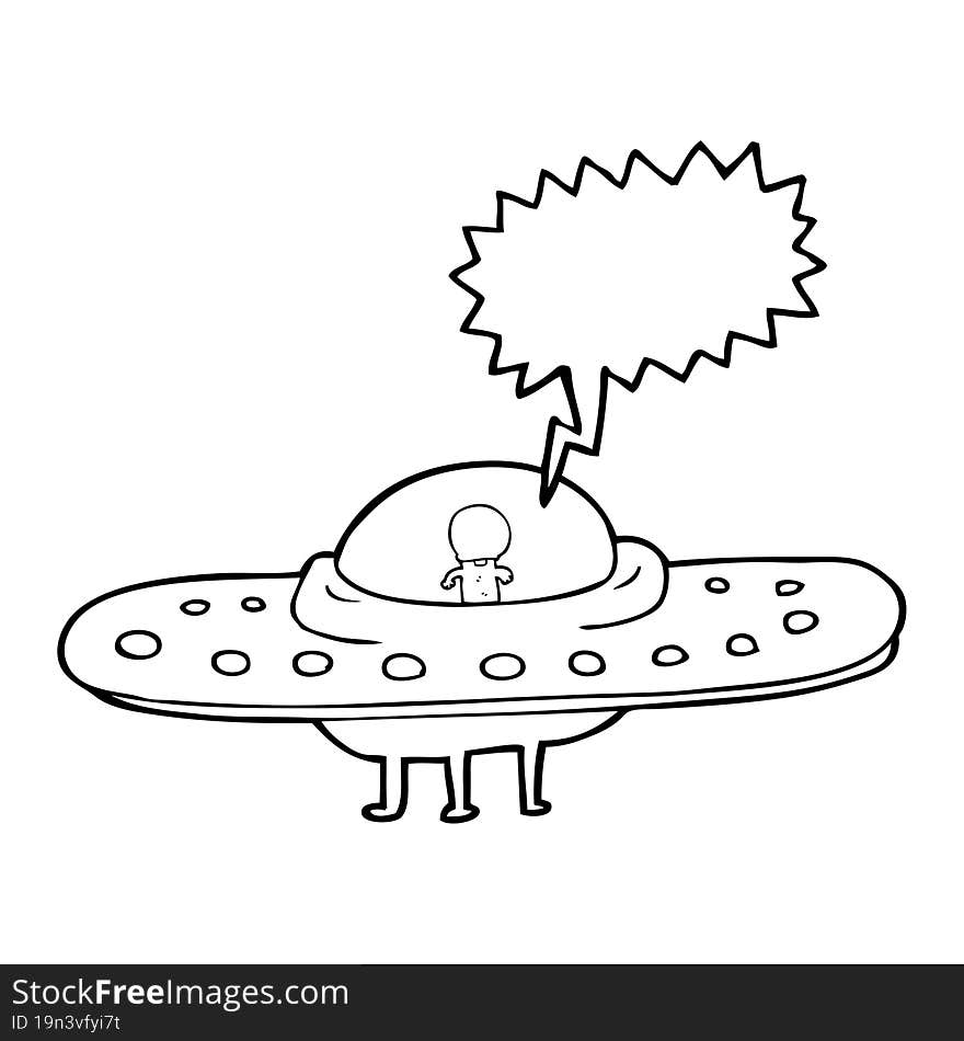 speech bubble cartoon flying saucer