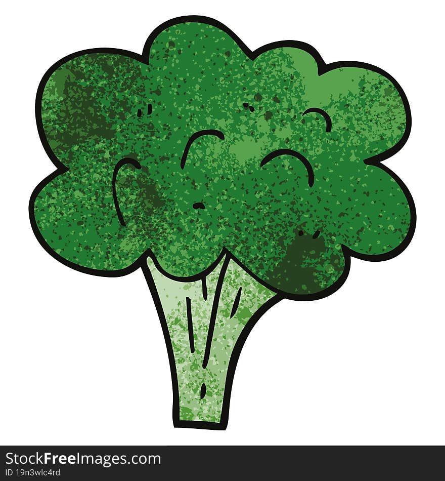 Cartoon Doodle Broccoli Stalk