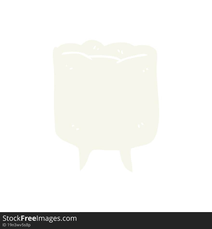 flat color style cartoon tooth