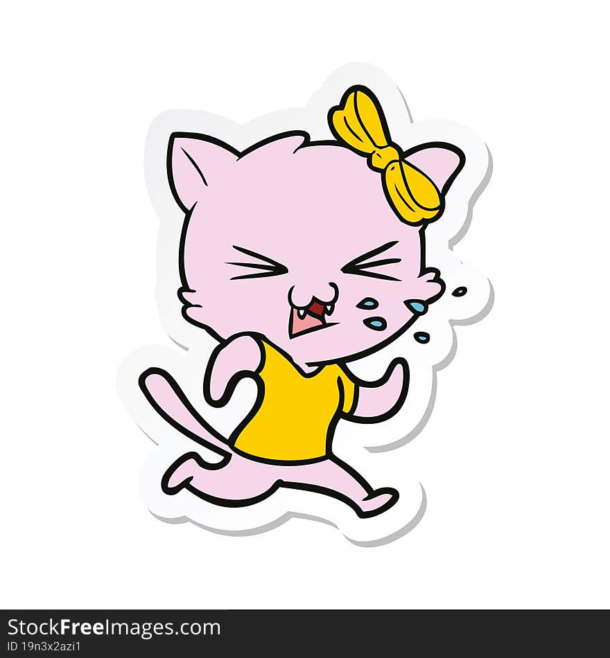 sticker of a cartoon cat