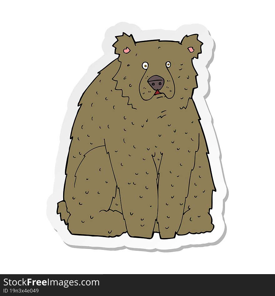 sticker of a cartoon funny bear