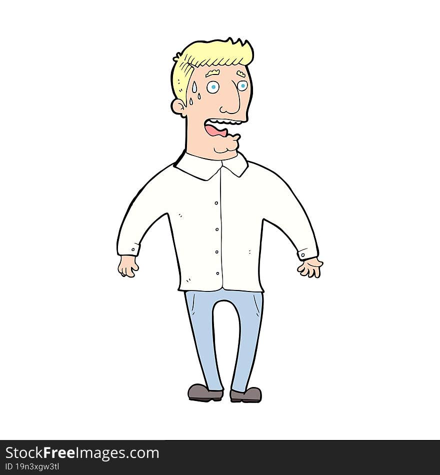 Cartoon Nervous Man