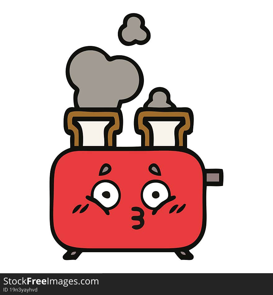 Cute Cartoon Of A Toaster