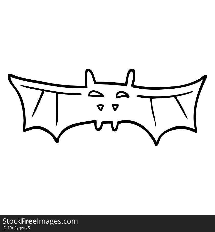 line drawing cartoon halloween bat