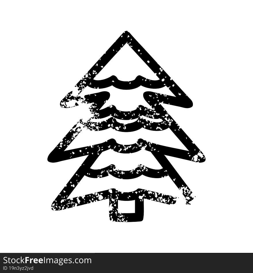 Snowy Tree Distressed Icon