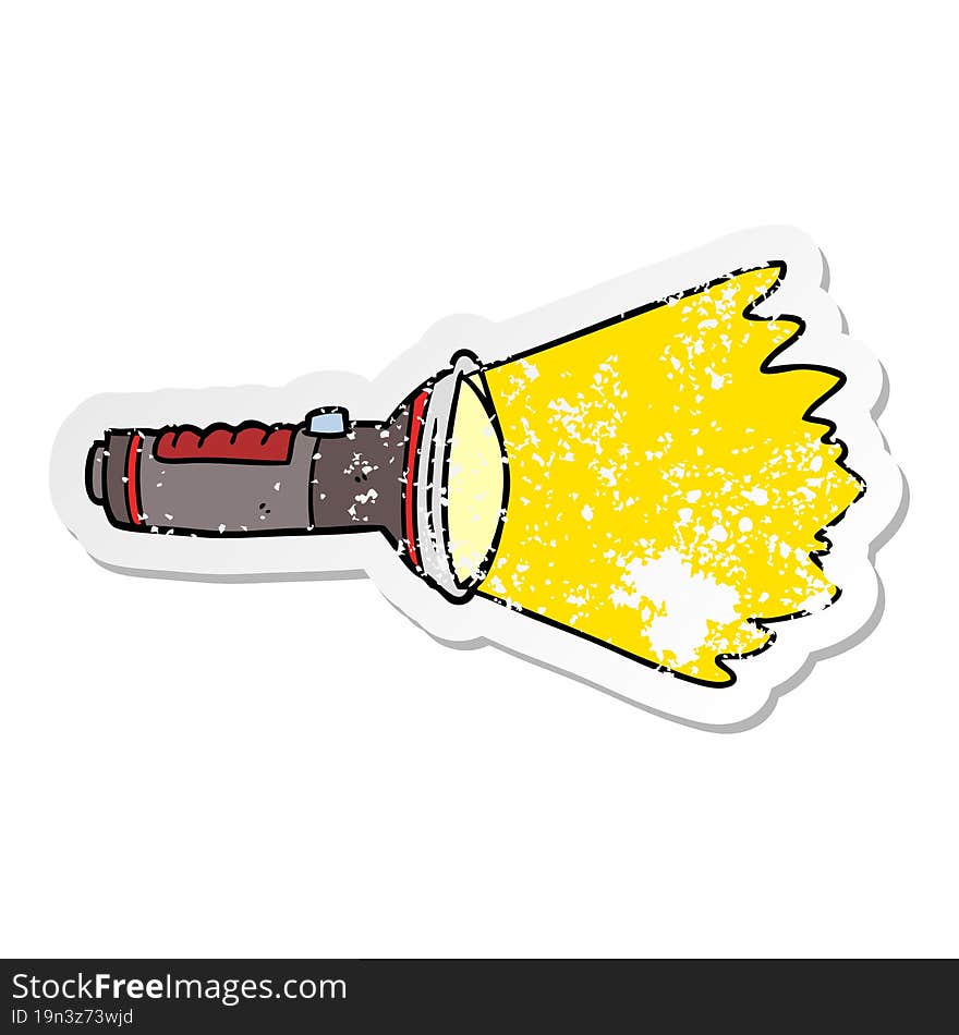 Distressed Sticker Of A Cartoon Electric Torch