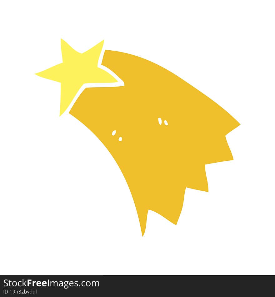 flat color illustration cartoon shooting star