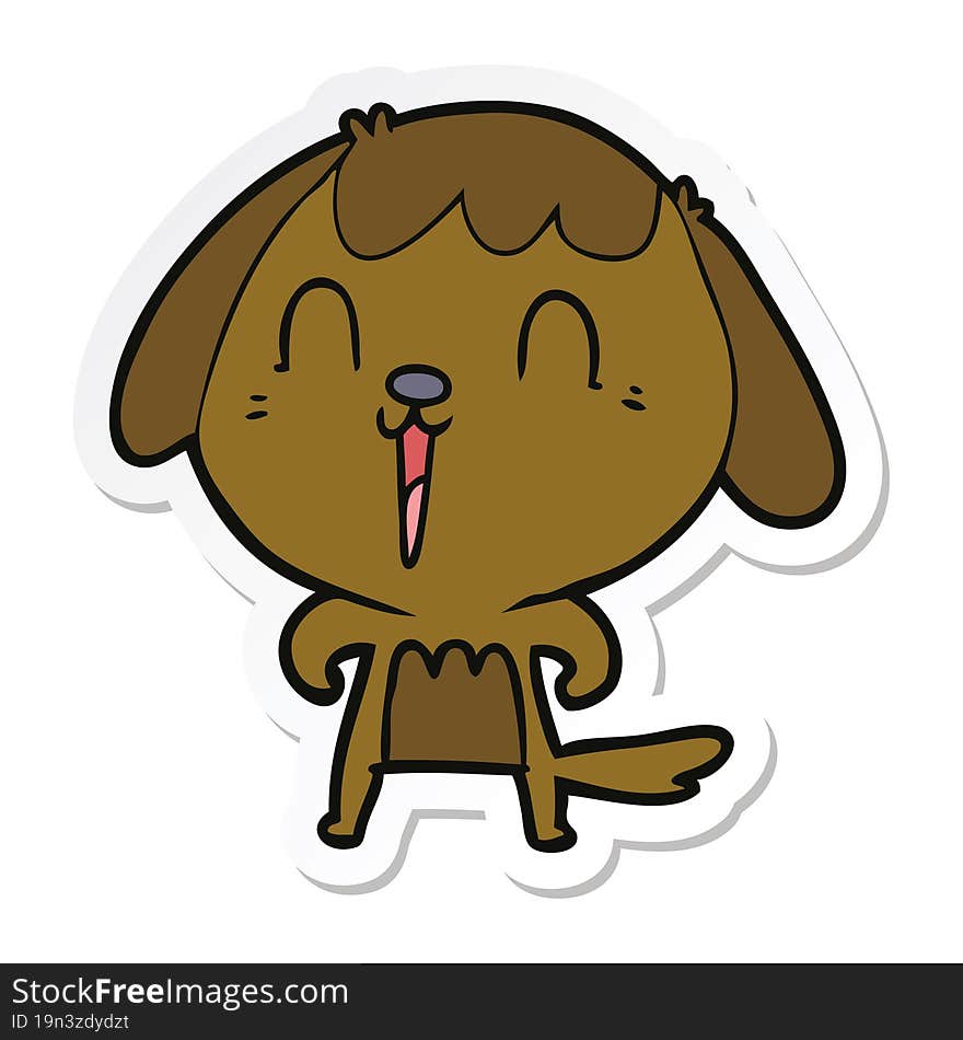 sticker of a cute cartoon dog