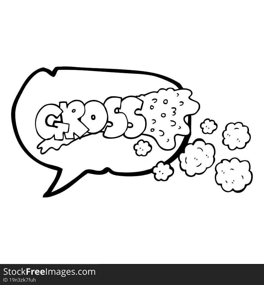 gross speech bubble cartoon