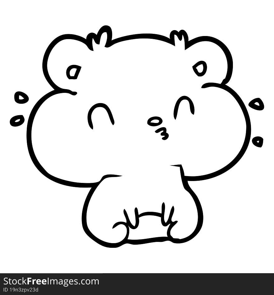 line drawing of a hamster with full cheek pouches. line drawing of a hamster with full cheek pouches