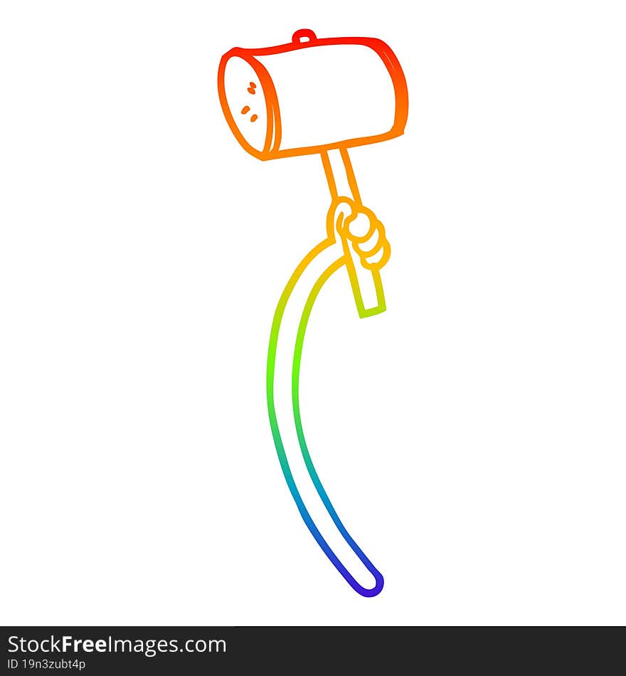 rainbow gradient line drawing cartoon retro hand gestures