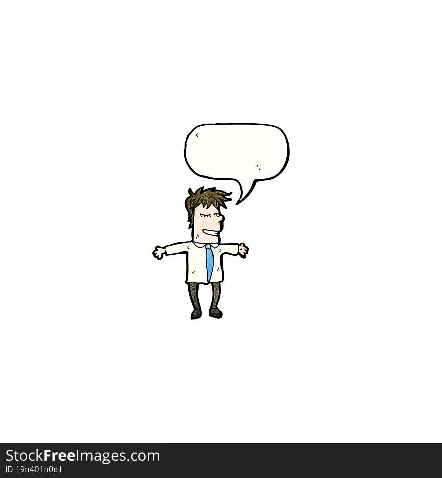 cartoon man with speech bubble