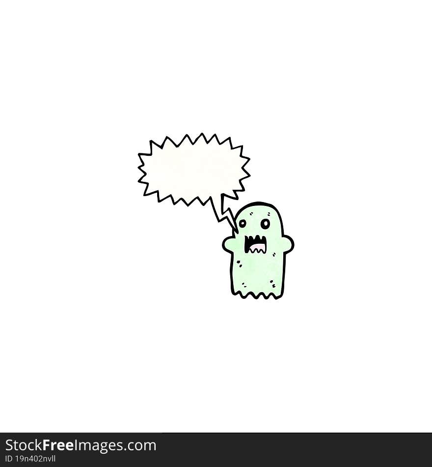 Cartoon Shrieking Ghost