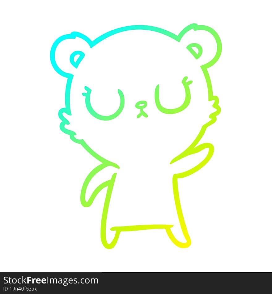 cold gradient line drawing peaceful cartoon bear