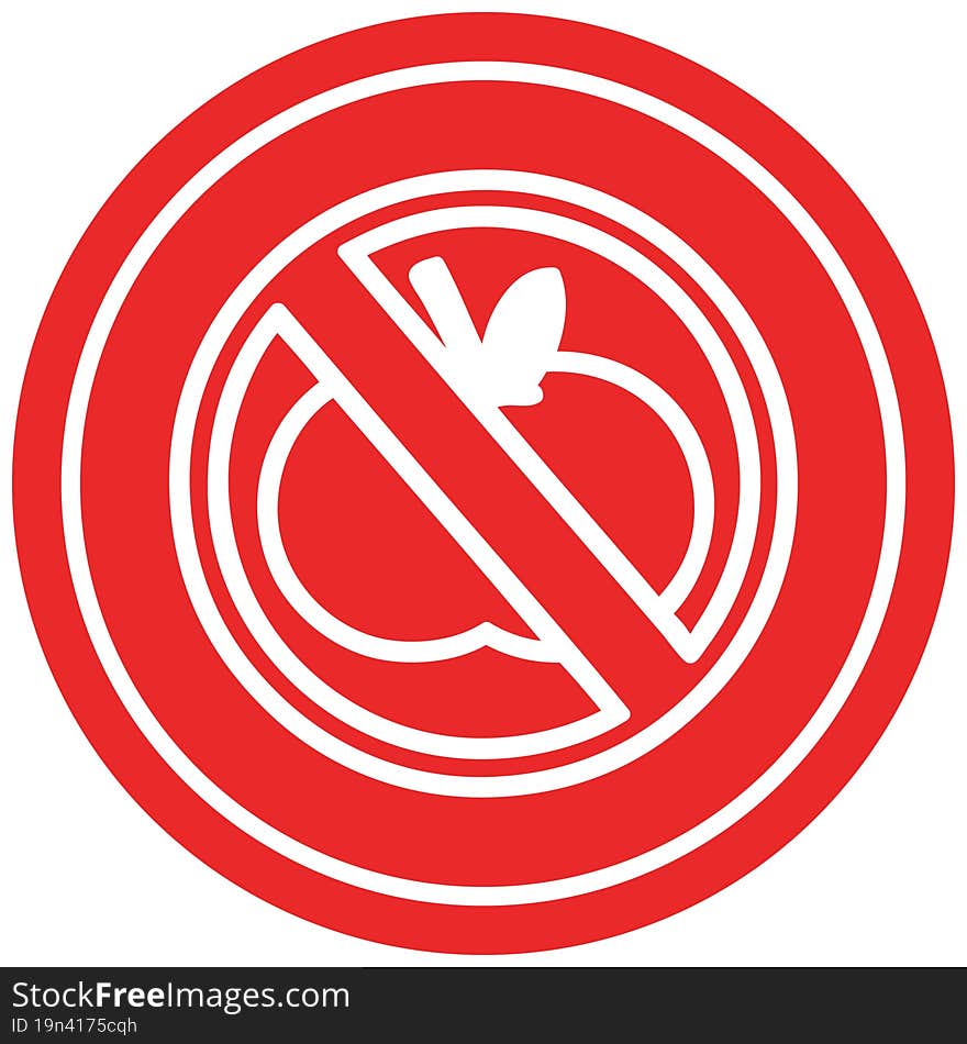 no healthy food circular icon