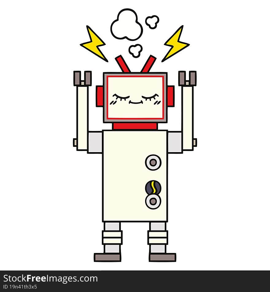 Cute Cartoon Dancing Robot