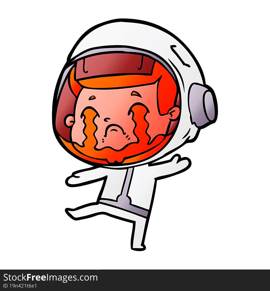 cartoon crying astronaut. cartoon crying astronaut