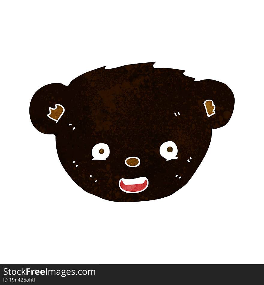 cartoon black bear face